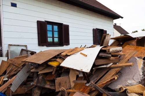 Garden debris being removed by clearance service