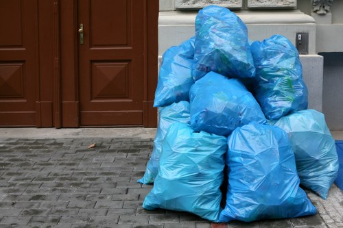 South London residential area with waste collection bins